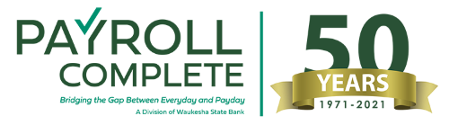 Payroll Complete 50th anniversary logo